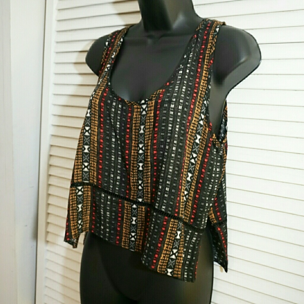 Forever 21 Dark Bohemian Loose Crop Top